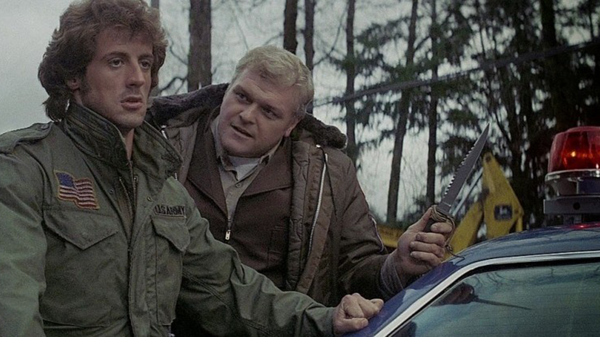 drifter John Rambo being arrested by Sheriff Teasle